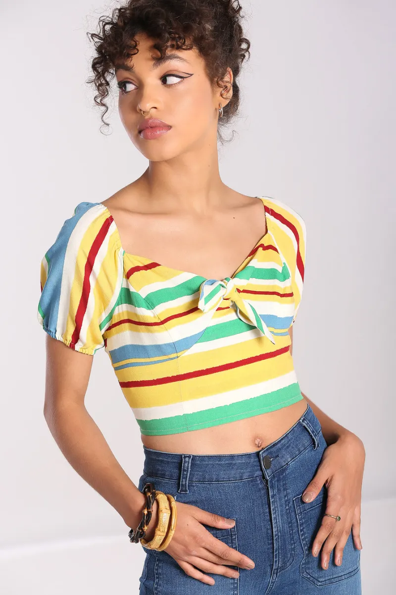 Hell Bunny Solange Crop Top MultiColour Sale