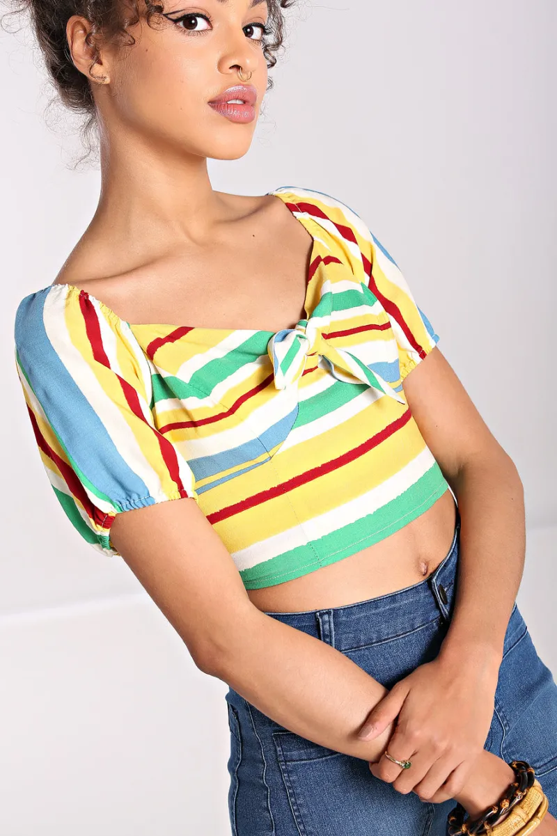 Hell Bunny Solange Crop Top MultiColour Sale