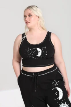Hell Bunny Solaris Crop Top Black Discount