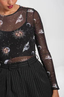 Hell Bunny Solaris Mesh Top Black Online