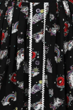 Hell Bunny Star Catcher Mini Skirt Black New