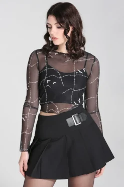 Hell Bunny Stitches Mesh Top Black Online