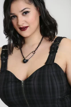 Hell Bunny Storm Mini Dress Grey Clearance