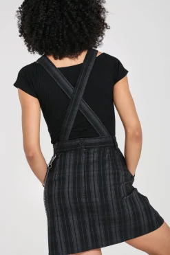 Hell Bunny Storm Pinafore Dress Grey Online