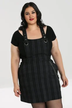 Hell Bunny Storm Pinafore Dress Grey Online