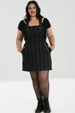 Hell Bunny Storm Pinafore Dress Grey Online