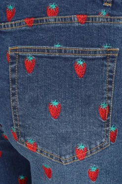 Hell Bunny Strawberry Denim Jeans Blue Outlet