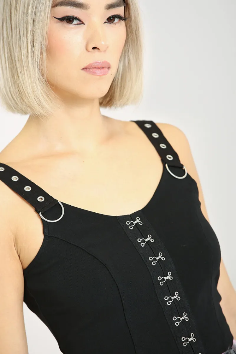 Hell Bunny Tabitha Crop Top Black Sale