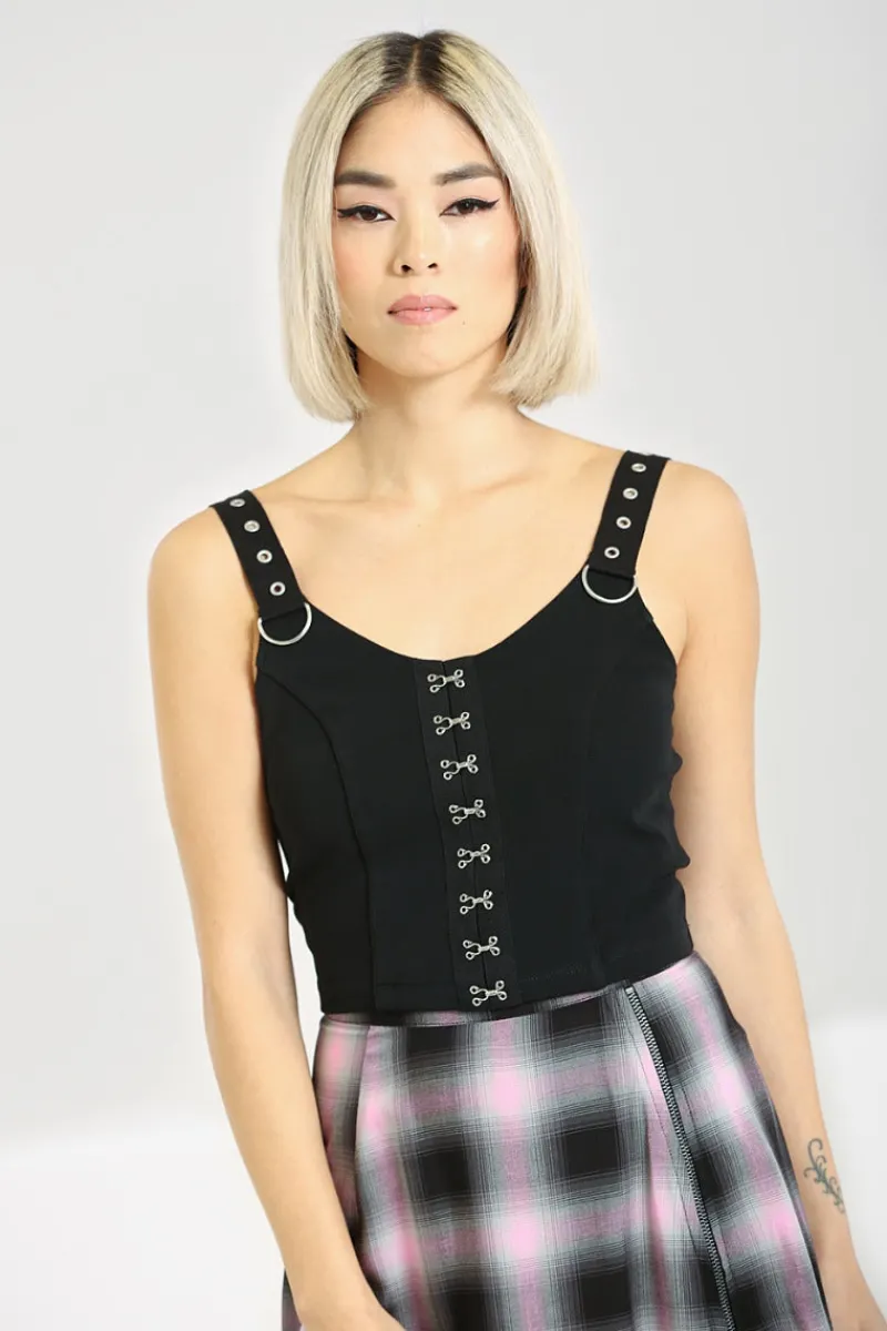 Hell Bunny Tabitha Crop Top Black Sale