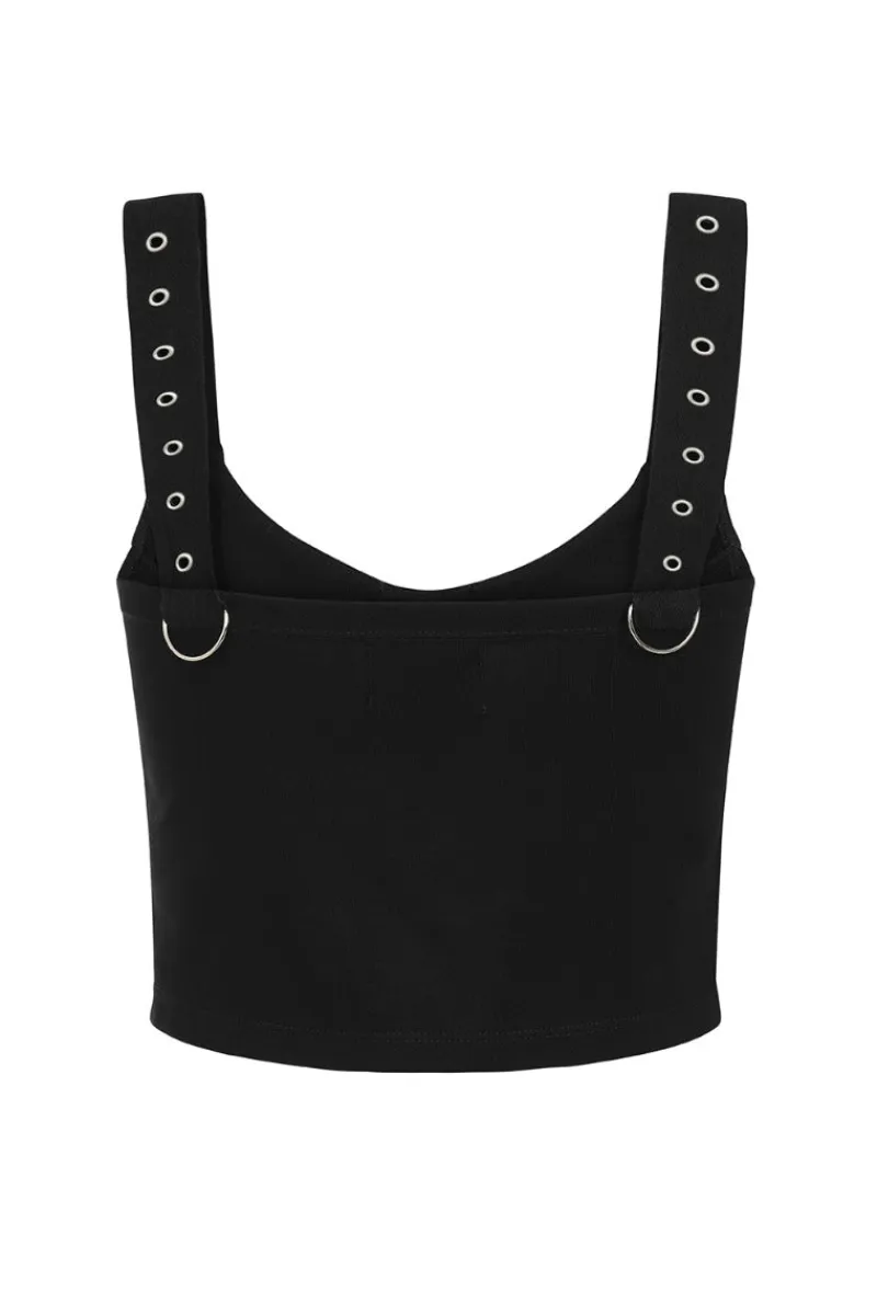Hell Bunny Tabitha Crop Top Black Sale