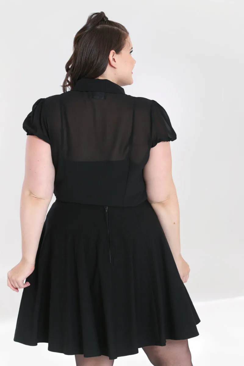 Hell Bunny Taffy Blouse Black Hot