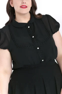 Hell Bunny Taffy Blouse Black Hot