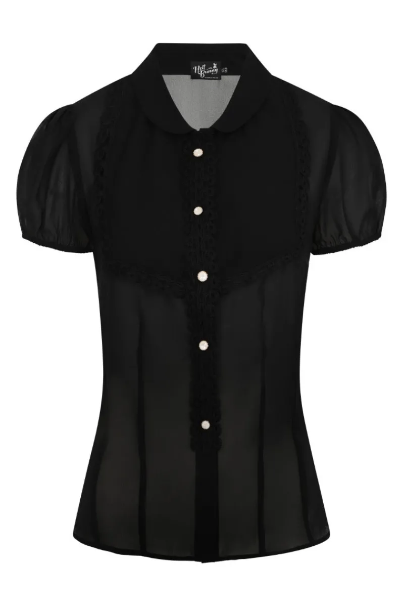 Hell Bunny Taffy Blouse Black Hot