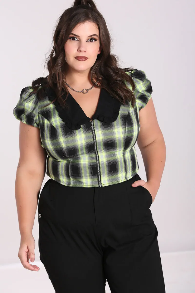 Hell Bunny Tammy Blouse Black Clearance