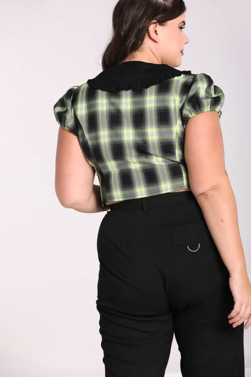 Hell Bunny Tammy Blouse Black Clearance