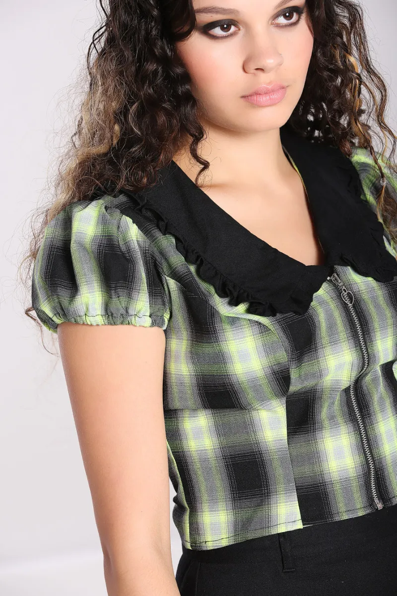 Hell Bunny Tammy Blouse Black Clearance