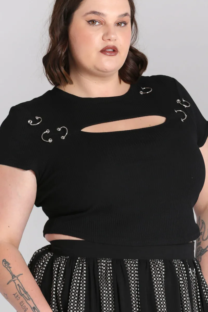 Hell Bunny Taylor Top Black Sale