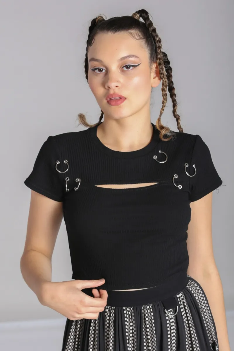 Hell Bunny Taylor Top Black Sale