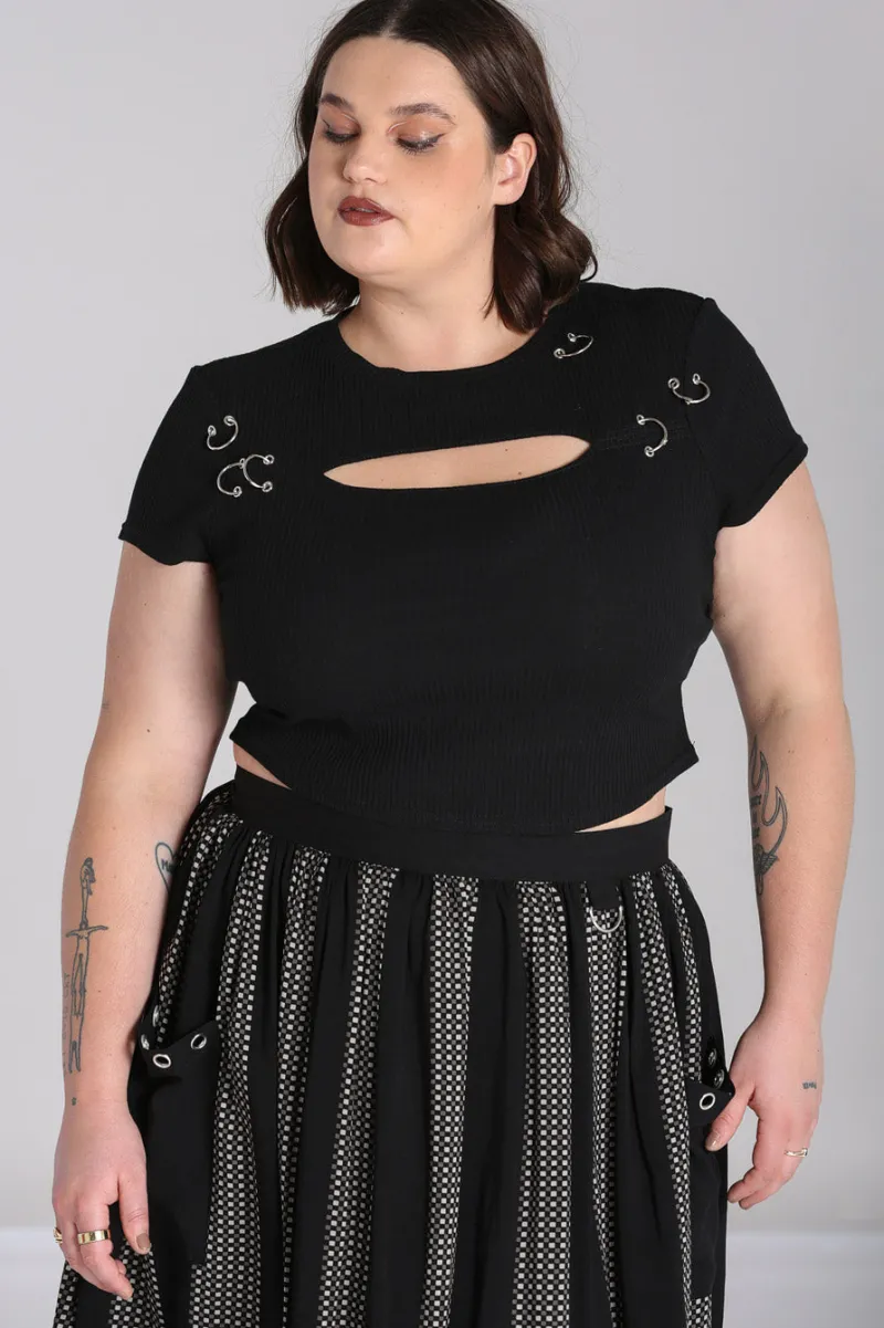 Hell Bunny Taylor Top Black Sale