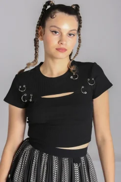 Hell Bunny Taylor Top Black Sale