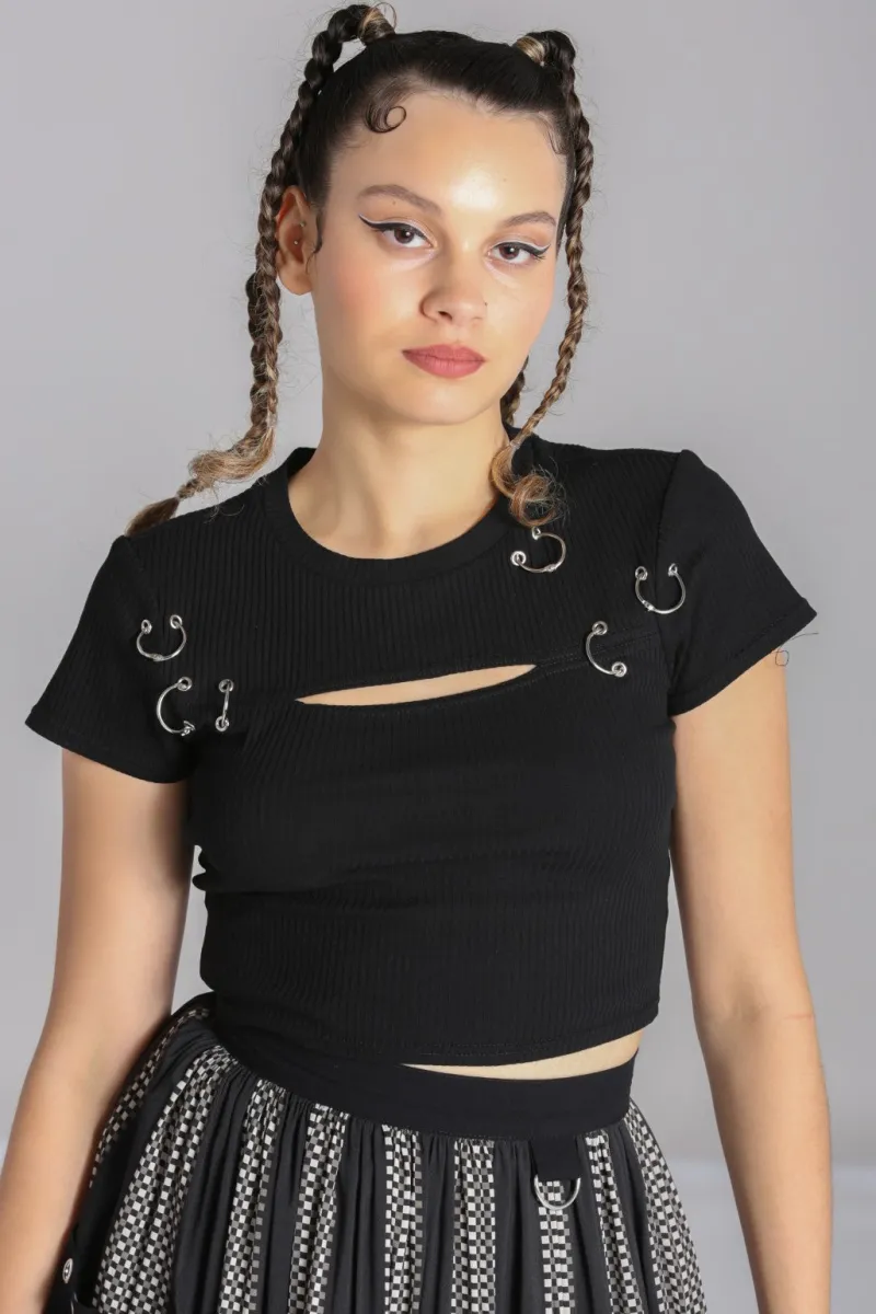 Hell Bunny Taylor Top Black Sale