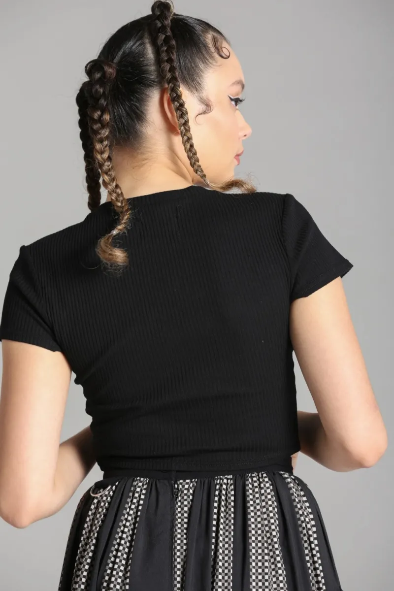Hell Bunny Taylor Top Black Sale
