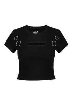 Hell Bunny Taylor Top Black Sale