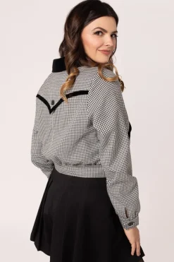 Hell Bunny Teddy Jacket Black/White Discount