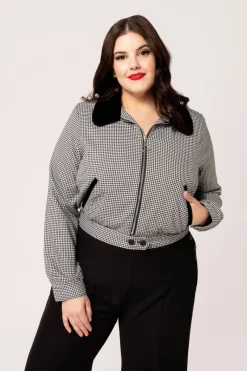 Hell Bunny Teddy Jacket Black/White Discount