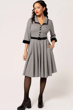 Hell Bunny Teddy Knee Dress Black/White Clearance