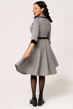 Hell Bunny Teddy Knee Dress Black/White Clearance