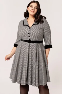 Hell Bunny Teddy Knee Dress Black/White Clearance