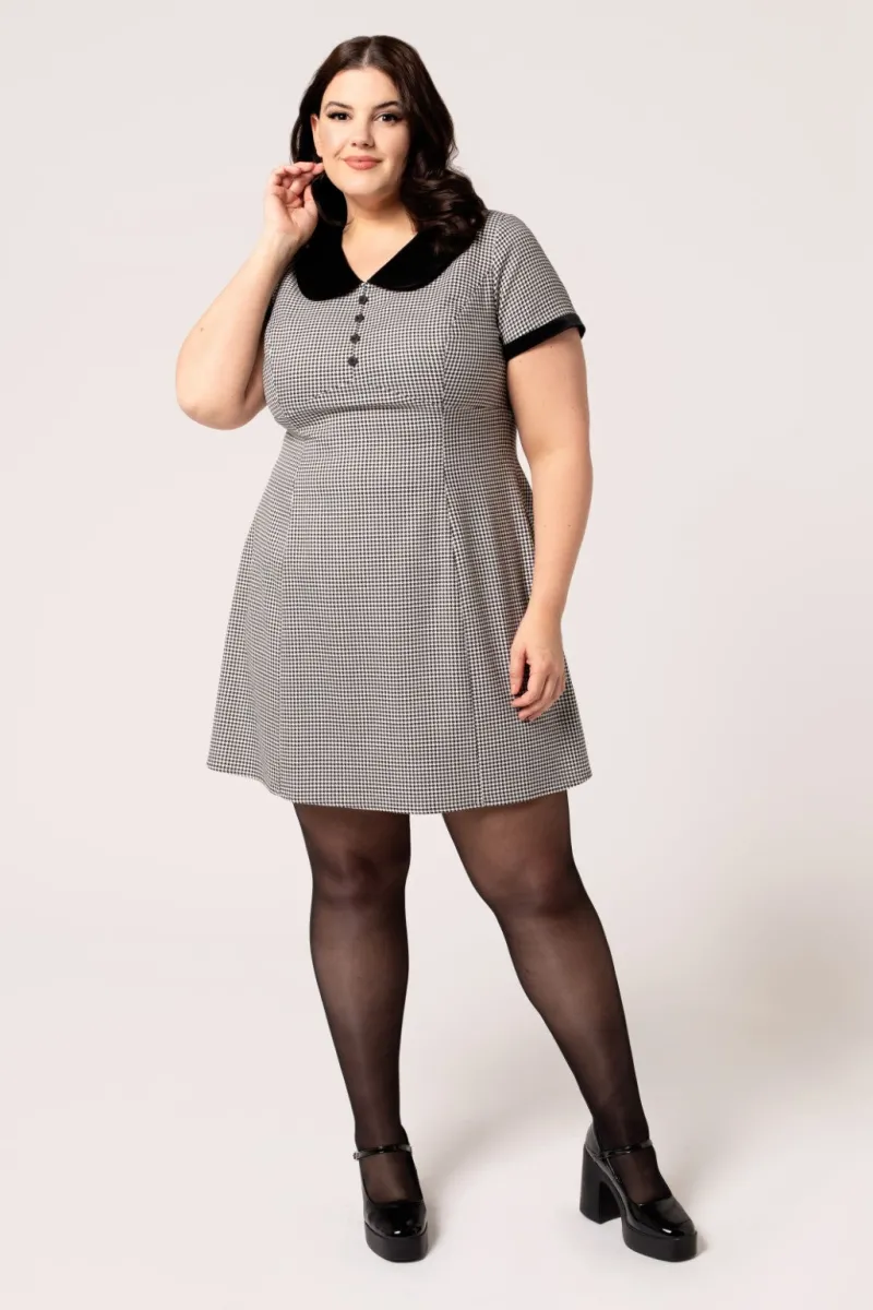 Hell Bunny Teddy Mini Dress Black/White Clearance