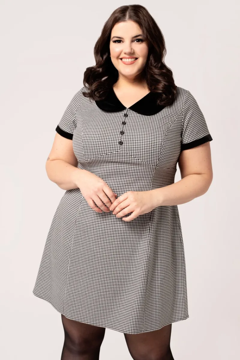 Hell Bunny Teddy Mini Dress Black/White Clearance