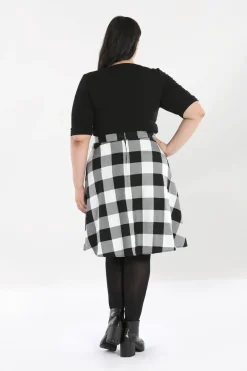Hell Bunny Teen Spirit Mid Skirt Black-White Online