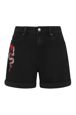 Hell Bunny Temptation Shorts Black Outlet