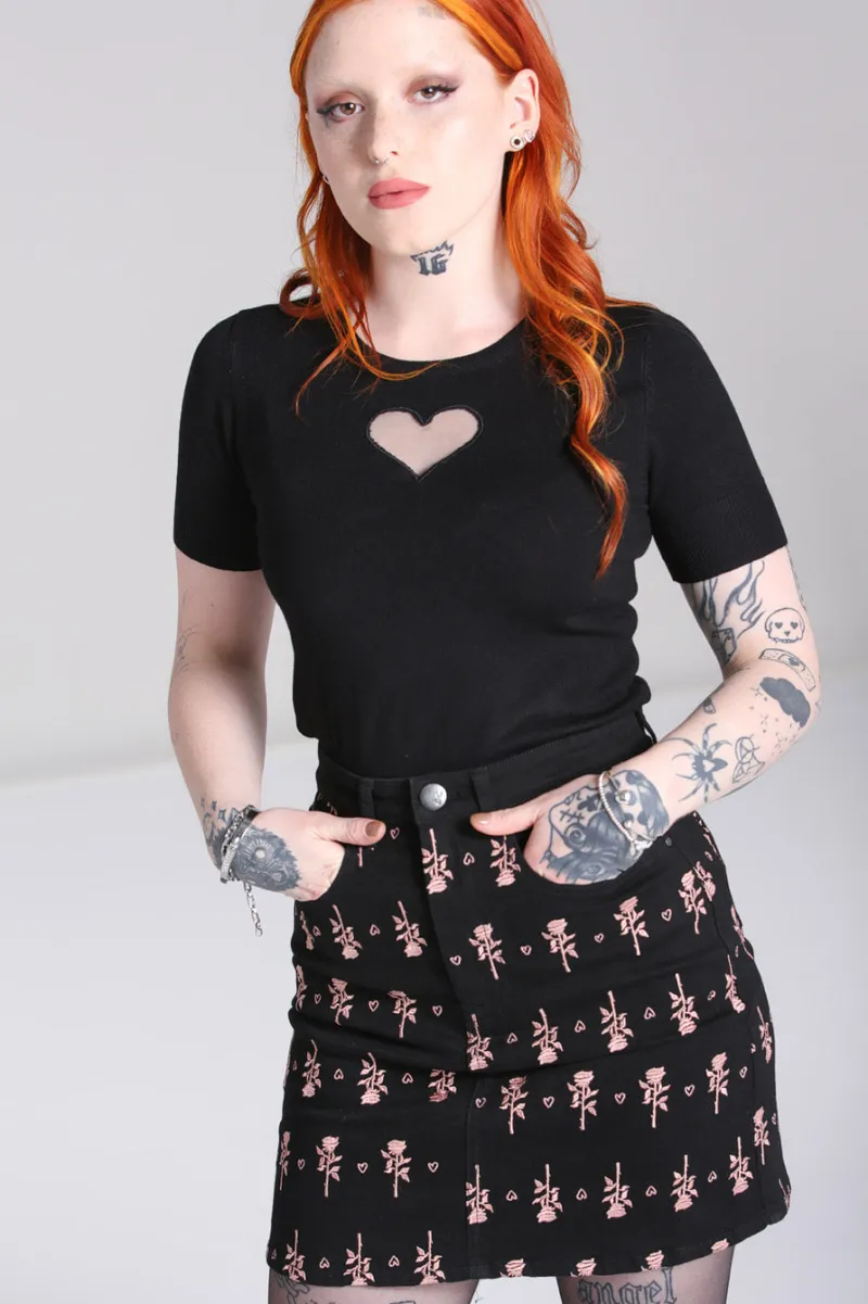 Hell Bunny The Lover Skirt Black Outlet