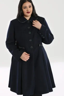 Hell Bunny Tiddlywinks Coat Navy Hot