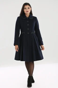 Hell Bunny Tiddlywinks Coat Navy Hot