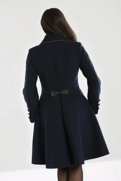 Hell Bunny Tiddlywinks Coat Navy Hot