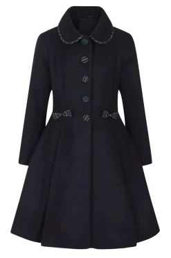 Hell Bunny Tiddlywinks Coat Navy Hot