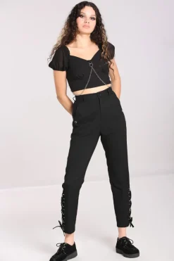 Hell Bunny Tifa Trousers Black Outlet