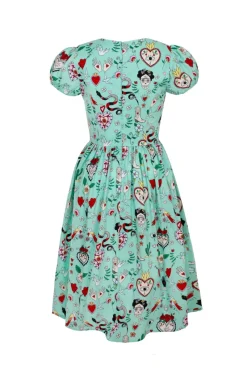 Hell Bunny Tijuana Midi Dress Green Hot