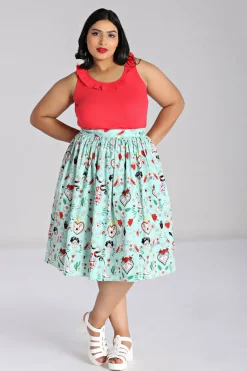 Hell Bunny Tijuana Skirt Green