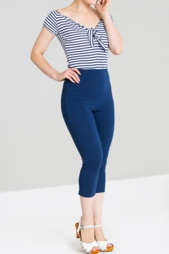Hell Bunny Tina Capris Sale Navy Outlet