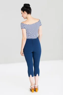 Hell Bunny Tina Capris Sale Navy Outlet