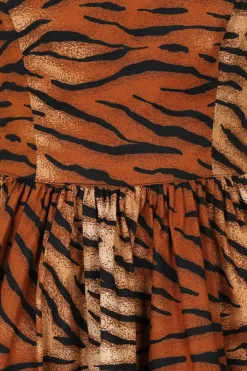 Hell Bunny Tora 50's Dress Brown Sale