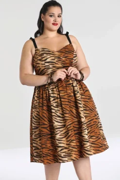 Hell Bunny Tora 50's Dress Brown Sale