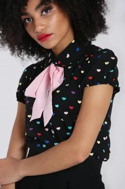 Hell Bunny True Love Blouse Black Outlet
