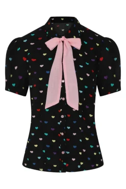 Hell Bunny True Love Blouse Black Outlet